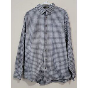 Cabela's Mens Button Down shirt outdoor SZ large Tall Gray Plaid